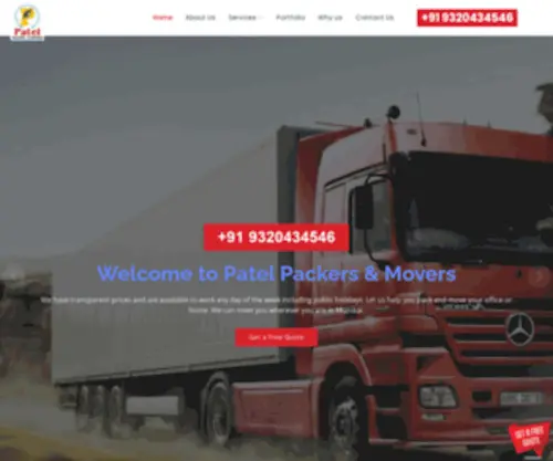 Patelpackersmovers.com(Patel Packers And Movers) Screenshot