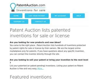 Patentauction.com(Com, buy patents and sell patents) Screenshot