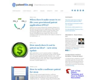 Patentfile.org(Patent Help for Inventors) Screenshot