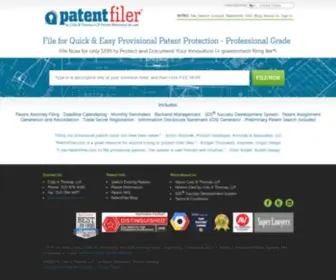 Patentfiler.com(File a Patent Online) Screenshot