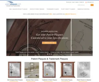 Patentplaques.com(Patent Plaques and Intellectual Property Awards) Screenshot