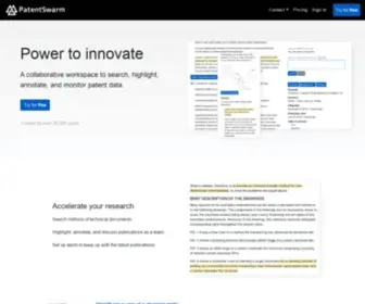 Patentswarm.com(Power to innovate) Screenshot