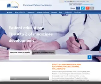 Patientsacademy.eu(Patient Engagement Through Education) Screenshot