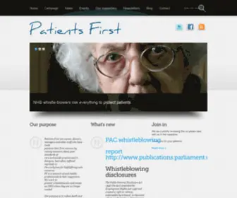 Patientsfirst.org.uk(Patients First) Screenshot