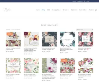 Patishopart.com(Shop handpainted watercolor floral graphics) Screenshot