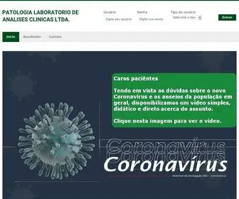 Patologialab.com.br(PATOLOGIA LABORATORIO DE ANALISES CLINICAS LTDA) Screenshot