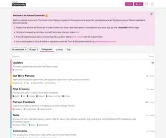 Patreoncommunity.com(Official Patreon Creator Community) Screenshot