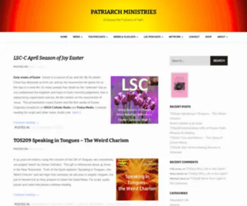 Patriarchministries.com(Embrace the Fullness of Faith) Screenshot