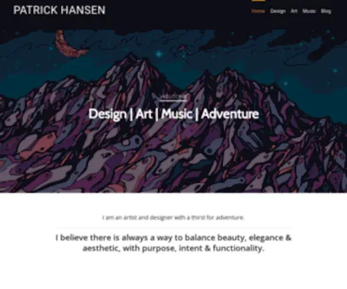 Patrickhansen.com(Designer, Artist, Thinker, Explorer) Screenshot
