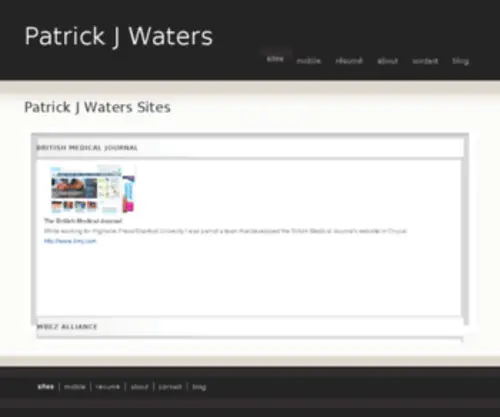 PatrickjWaters.com(Patrick J Waters Sites) Screenshot