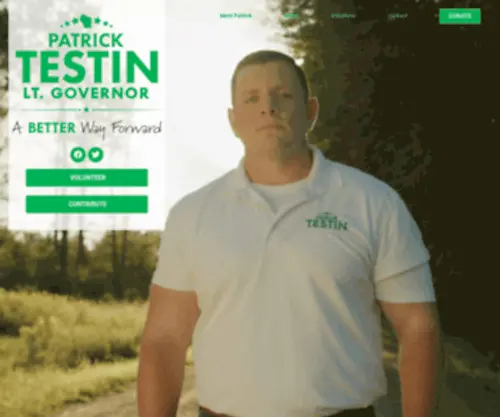 Patricktestin.com(Patrick Testin for Wisconsin) Screenshot