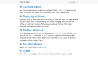 Patrikonrails.com(Patrik on Rails) Screenshot