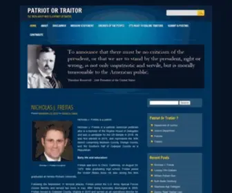 Patriotortraitor.com(PATRIOT OR TRAITOR) Screenshot