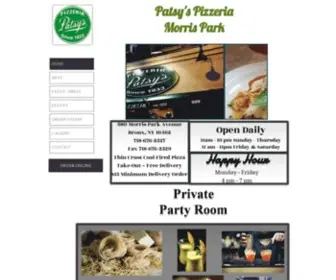 Patsyspizzeriamorrispark.com(Patsy's Pizzeria Morris Park Menu) Screenshot