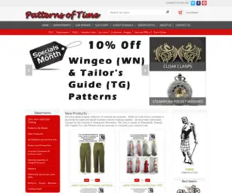 Patternsoftime.com(Patterns of Time Costume and Garb Patterns) Screenshot