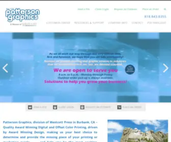 Pattersongraphics.com(Business Printing) Screenshot