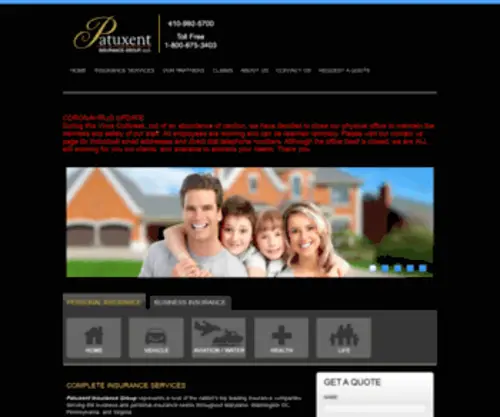Patuxentinsurance.com(Patuxent Insurance Group) Screenshot