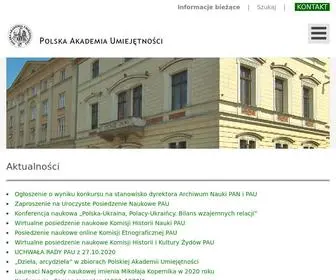 Pau.krakow.pl(Polska Akademia Umiejętności) Screenshot