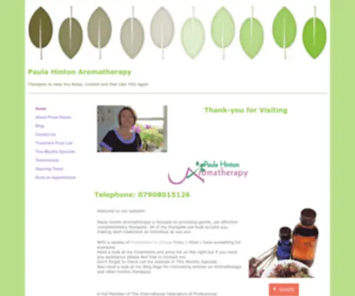 Paulahintonaromatherapy.co.uk(Paulahintonaromatherapy) Screenshot