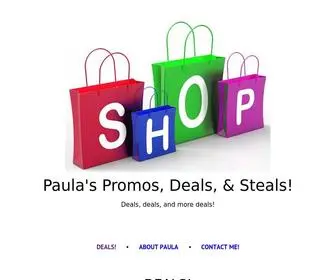 Paulaspromos.com(Deals, deals, and more deals) Screenshot