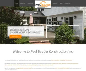 Paulbauderconstruction.com(Paul Bauder Construction) Screenshot