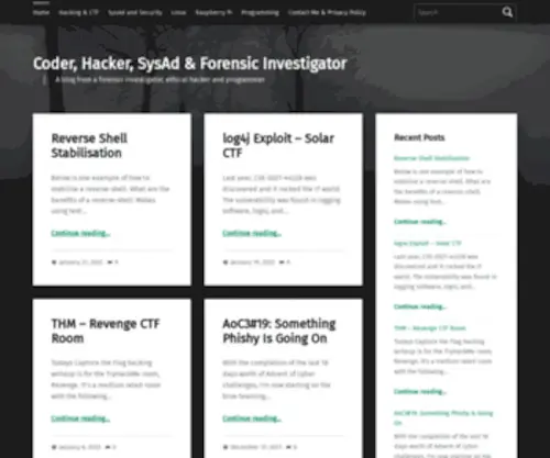 Pauljoyceuk.com(A blog from a forensic investigator) Screenshot