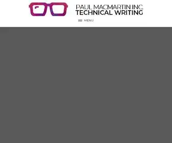 Paulmacmartin.com(Toronto Contract Technical Writer Paul MacMartin) Screenshot