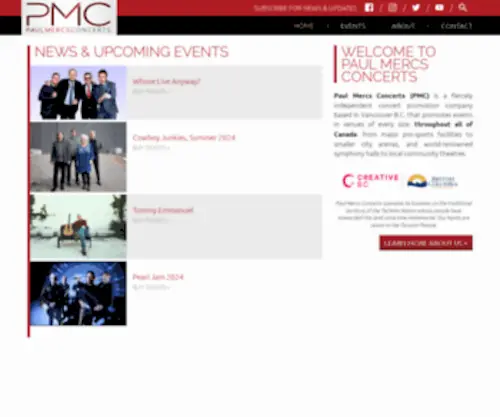 Paulmercsconcerts.com(Paul Mercs Concerts) Screenshot