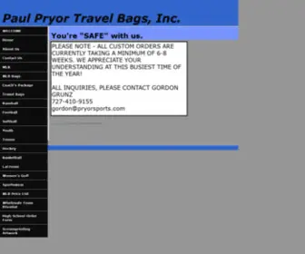 Paulpryorbags.com(Paul Pryor Sports Bags) Screenshot