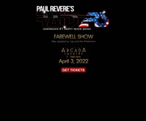 Paulreveresraiders.com(Paul Revere's Raiders) Screenshot