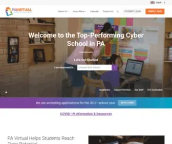 PavCsk12.org(PA Virtual Charter School) Screenshot