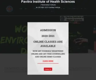 Pavitrainstitute.com(Pavitra Institute of Health Sciences) Screenshot