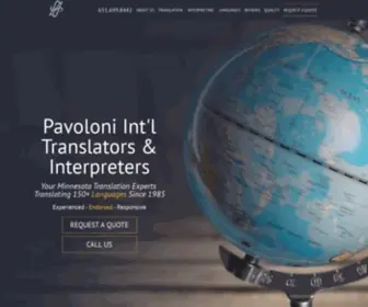 Pavoloniinternational.com(Professional Translation Services in Minnesota Since 1985) Screenshot