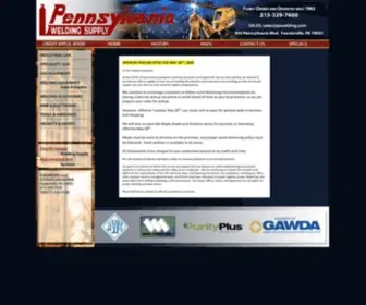 Pawelding.com(Pennsylvania Welding Supply) Screenshot