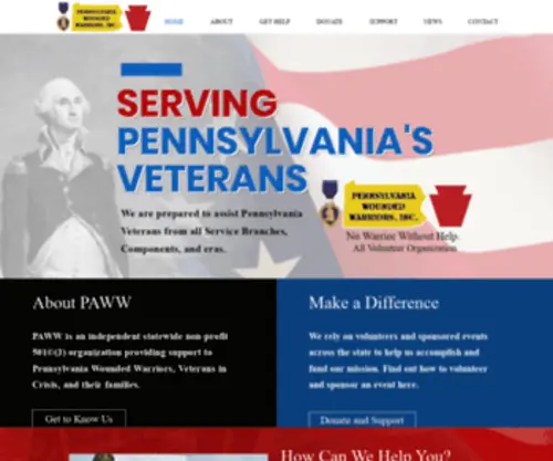 Pawoundedwarriors.org(Pennsylvania Wounded Warriors) Screenshot