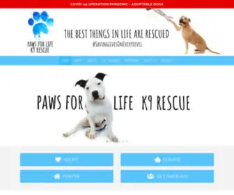 Pawsforlifek9.org(Paws For Life K9 Rescue) Screenshot