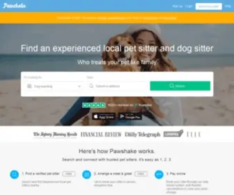 Pawshake.com.au(Pet Sitting and Dog Boarding with Trusted Sitters) Screenshot