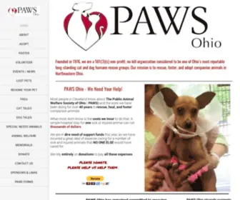 Pawsohio.org(The Public Animal Welfare Society (PAWS Ohio) was founded in 1976. We are a 501(3)(c)) Screenshot