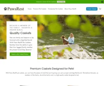 Pawsrest.com(Paws Rest Premium Pet Caskets) Screenshot