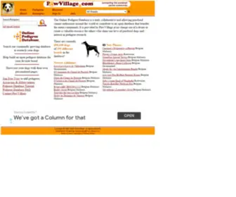 PawVillage.com(& the Online Pedigree Database (tm)) Screenshot