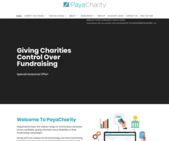 Payacharity.com(The future of tap to donate charity fundraising) Screenshot