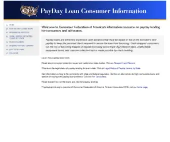 Paydayloaninfo.org(PayDay Loan Consumer Information) Screenshot