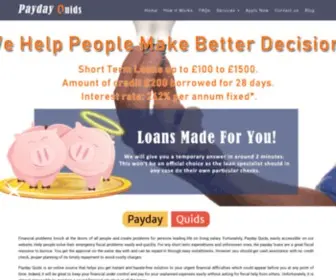 PaydayQuids.co.uk(Payday Loans) Screenshot