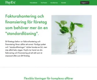 Payex.se(Fakturahantering och finansiering för företag) Screenshot