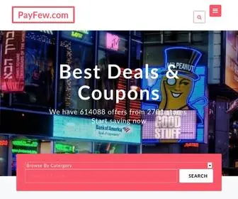 Payfew.com(One Stop Coupon Provider For 1000's of Top Rated Brands) Screenshot