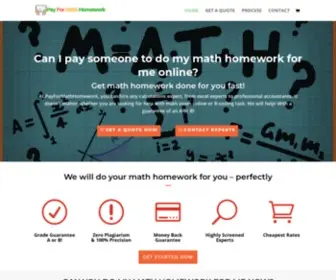 Payformathhomework.com(Pay Someone To Do My Math Homework Help) Screenshot