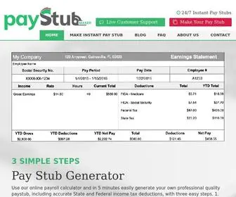 Paystubmakr.com(Online Checkstubs) Screenshot