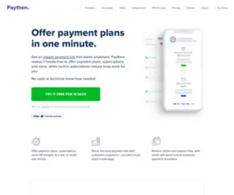 Paythen.co(Offer Flexible Payment Plans to customers anywhere) Screenshot