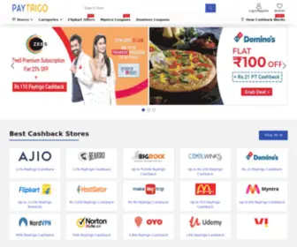 Paytrigo.com(Coupons, Offers, Promo Codes and Cashback) Screenshot