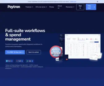 Paytron.com.au(Full-suite workflows & spend management) Screenshot